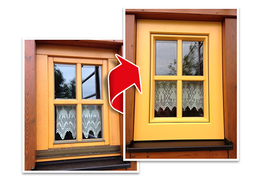 Aluminiumverkleidung von Fenster, Fenstersanierung