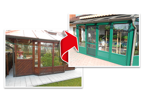 Aluminiumverkleidung von Wintergärten; Sanierung von Wintergärten